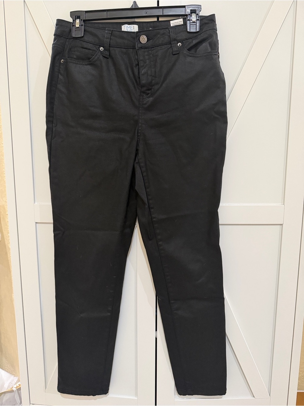 Time and Tru Black Coated Skinny Jeans